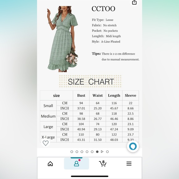 Casual ruffle V-neck dress- sage - Picture 3 of 3